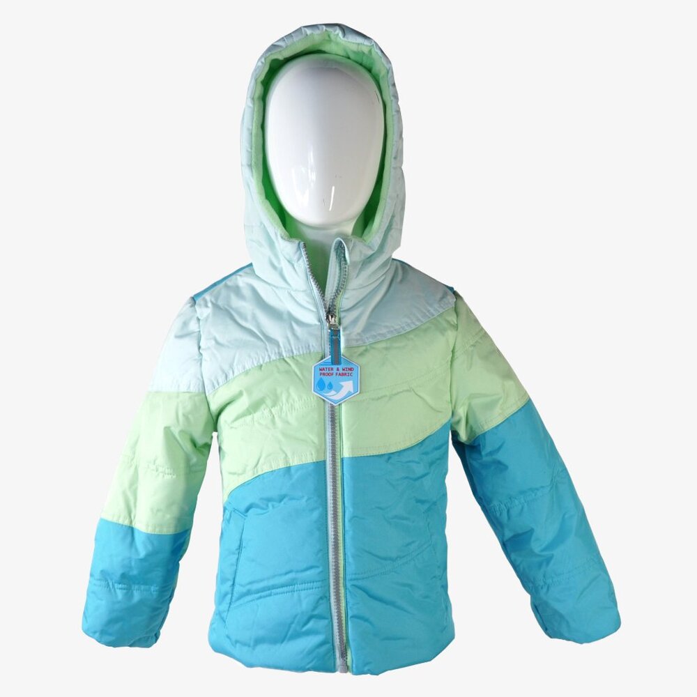 WHALES TAIL Girls' Aqua Hooded Jacket, 4